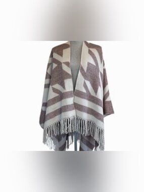 Free People Mystic Geo Blanket Poncho Wrap • One Size